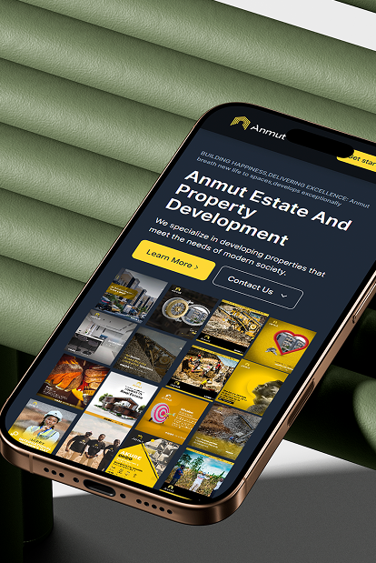 Mobile mockup of Anmut Estate and Property Development website